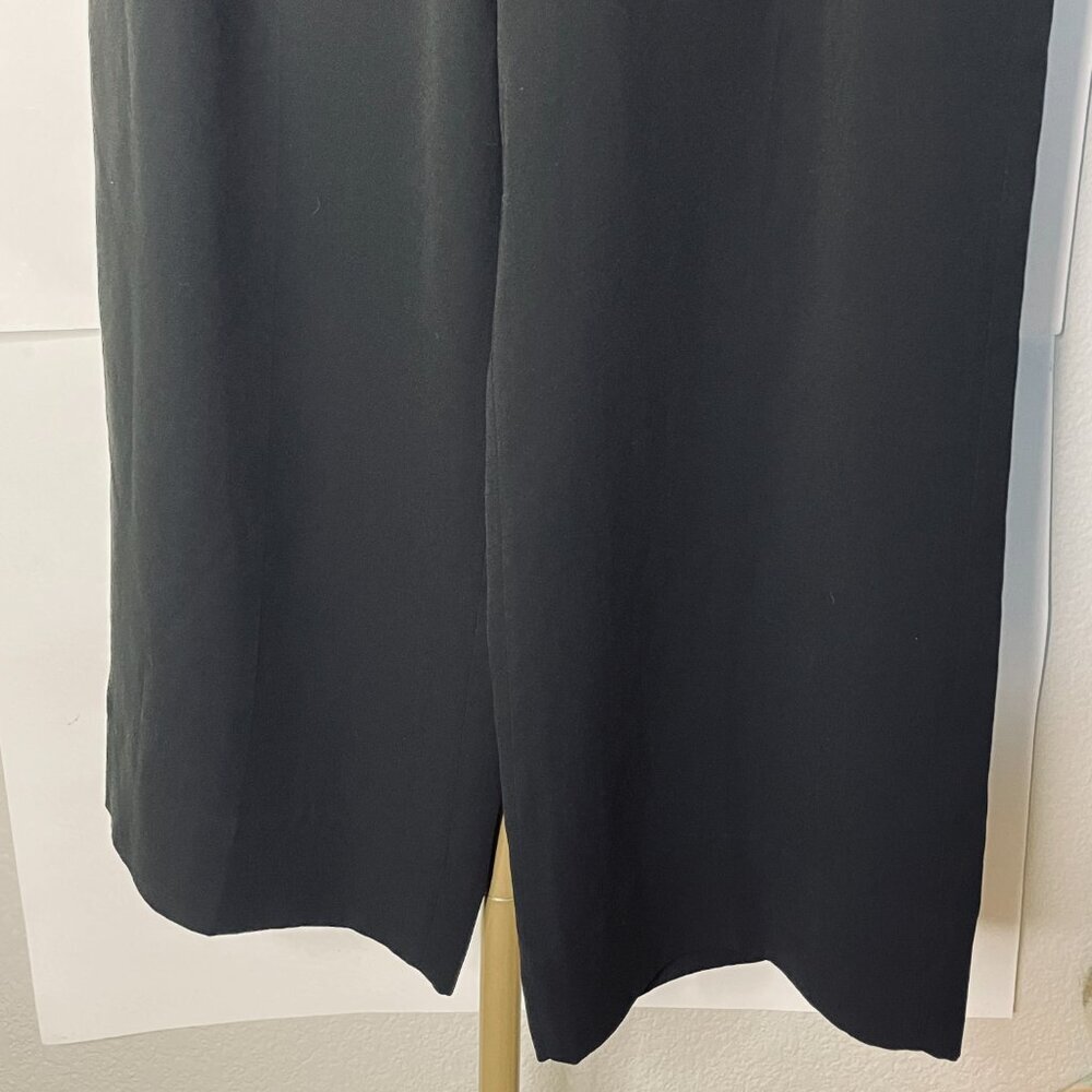 Saks Fifth Avenue Black Wide Leg Crop Pants Size 8 - Picture 7 of 12